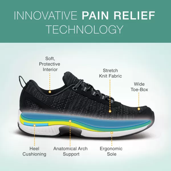 Orthofeet Men's Orthopedic Knit Lava Sneakers