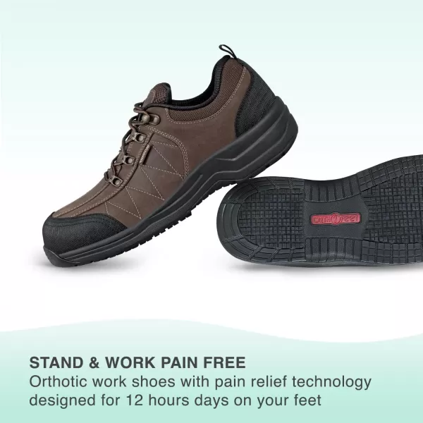 Orthofeet Men's Orthopedic Leather Dolomite Work Shoes
