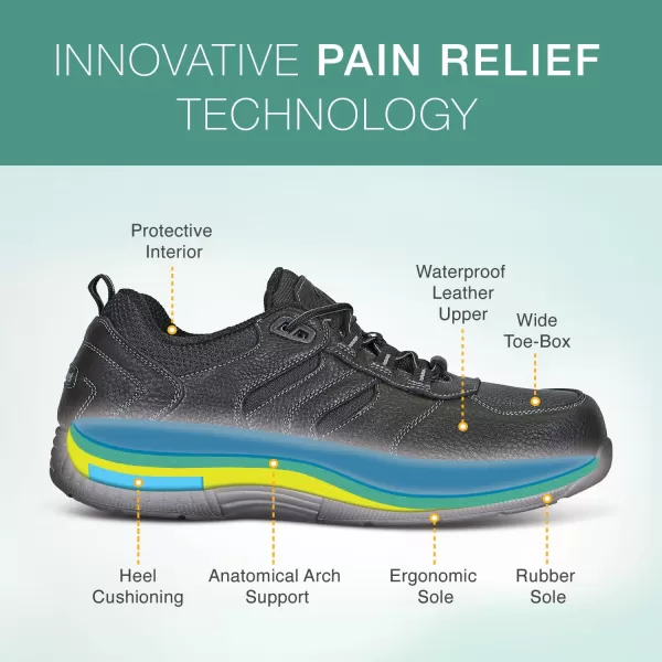 Orthofeet Men's Orthopedic Leather Pacific Palisades Sneakers
