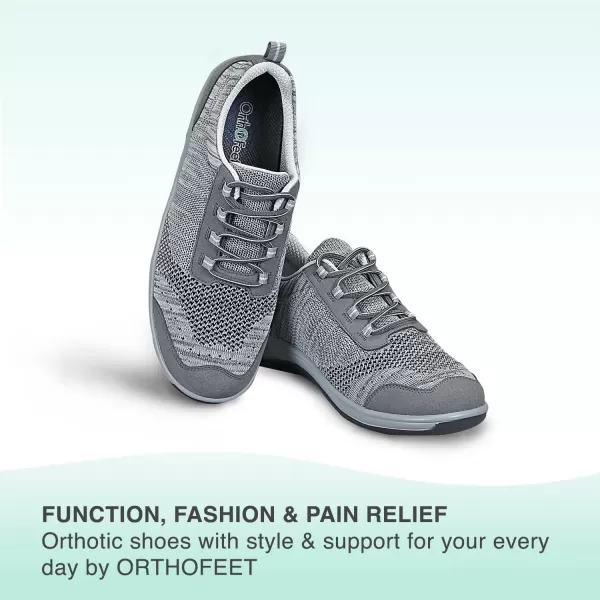 Orthofeet Orthopedic Grey Knit Palma Casual Women's Shoes