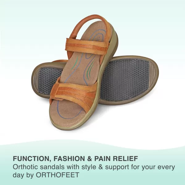 Orthofeet Women's Orthopedic Leather Adjustable Paloma Sandals