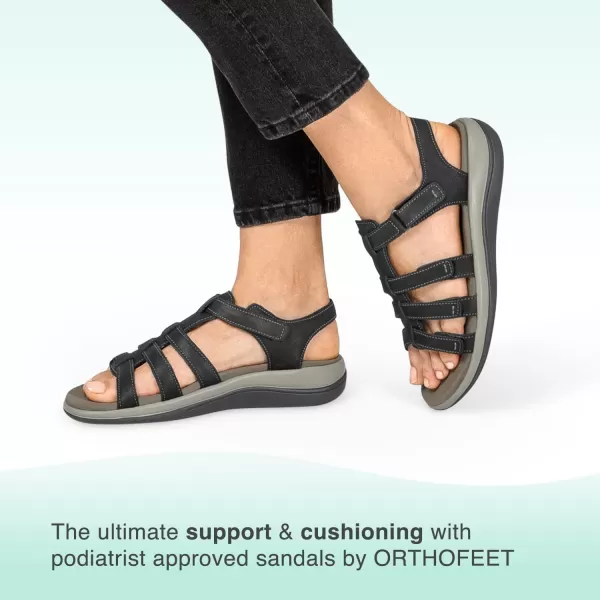 Orthofeet Women's Orthopedic Leather Amalfi Adjustable Sandals