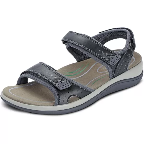 Orthofeet Women's Orthopedic Leather Malibu Adjustable Sandals