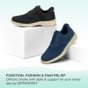 imageOrthofeet Mens Orthopedic Knit Rex HandsFree Casual ShoeBlue