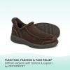 imageOrthofeet Mens Orthopedic Leather Vito HandsFree SlipperChocolate