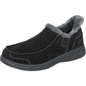 imageOrthofeet Mens Orthopedic Leather Vito HandsFree SlipperBlack