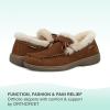 imageOrthofeet Mens Orthopedic Faux Fur Lined Tuscany SlippersBrown