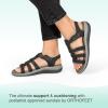 imageOrthofeet Womens Orthopedic Camel Leather Amalfi Adjustable Sandals Size 9 WideBlack