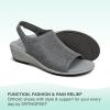 imageOrthofeet Womens Orthopedic Leather Hazel SandalsGrey