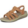 imageOrthofeet Womens Orthopedic Camel Leather Amalfi Adjustable Sandals Size 9 WideCamel