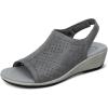 imageOrthofeet Womens Orthopedic Leather Hazel SandalsGrey