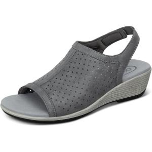 imageOrthofeet Womens Orthopedic Leather Hazel SandalsGrey