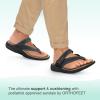 imageOrthofeet Mens Orthopedic Leather Eldorado FlipFlop SandalsBlack