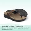 imageOrthofeet Mens Orthopedic Leather Eldorado FlipFlop SandalsBrown