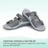 imageOrthofeet Womens Orthopedic Stretchable Slide Sahara SandalsGrey