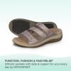 imageOrthofeet Womens Orthopedic Stretchable Slide Sahara SandalsPewter