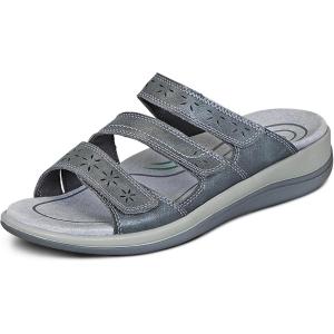 imageOrthofeet Womens Orthopedic Stretchable Slide Sahara SandalsGrey