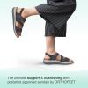 imageOrthofeet Womens Orthopedic Leather Adjustable Naxos SandalsBlack