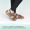 imageOrthofeet Womens Orthopedic Leather Adjustable Naxos SandalsBrown