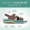 imageOrthofeet Womens Orthopedic Leather Adjustable Naxos SandalsBrown