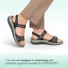 imageOrthofeet Womens Orthopedic Leather Adjustable Paloma SandalsBlack