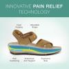imageOrthofeet Womens Orthopedic Leather Holly SandalsCamel