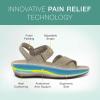 imageOrthofeet Womens Orthopedic Leather Holly SandalsTaupe