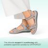 imageOrthofeet Womens Orthopedic Leather Hydra SandalsGrey