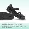 imageOrthofeet Womens Orthopedic Leather Juno ClosedToe SandalsBlack