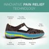 imageOrthofeet Womens Orthopedic Leather Juno ClosedToe SandalsChocolate