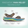 imageOrthofeet Womens Orthopedic Leather Malibu Adjustable SandalsBrown