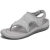 imageOrthofeet Womens Orthopedic Knit Lyra SandalsGrey