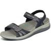 imageOrthofeet Womens Orthopedic Leather Adjustable Paloma SandalsBlack