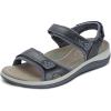 imageOrthofeet Womens Orthopedic Leather Malibu Adjustable SandalsBlack