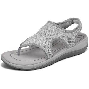 imageOrthofeet Womens Orthopedic Knit Lyra SandalsGrey