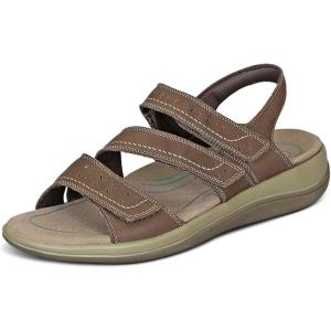 imageOrthofeet Womens Orthopedic Leather Adjustable Naxos SandalsBrown