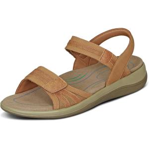 imageOrthofeet Womens Orthopedic Leather Adjustable Paloma SandalsCamel