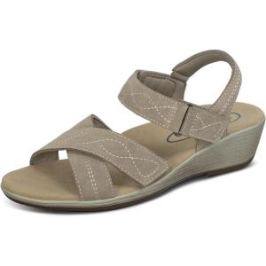 imageOrthofeet Womens Orthopedic Leather Holly SandalsTaupe