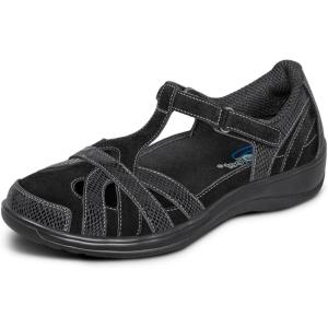 imageOrthofeet Womens Orthopedic Leather Juno ClosedToe SandalsBlack
