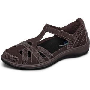imageOrthofeet Womens Orthopedic Leather Juno ClosedToe SandalsChocolate