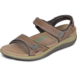 imageOrthofeet Womens Orthopedic Leather Malibu Adjustable SandalsBrown
