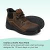 imageOrthofeet Mens Orthopedic HandsFree Slip On Work Boots GraphiteBrown