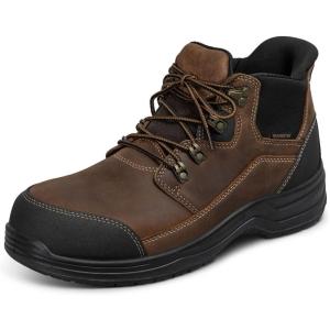 imageOrthofeet Mens Orthopedic HandsFree Slip On Work Boots GraphiteBrown