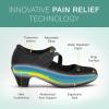 imageOrthofeet Womens Orthopedic Leather Ella Mary Jane ShoesBlack