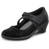 imageOrthofeet Womens Orthopedic Leather Ella Mary Jane ShoesBlack