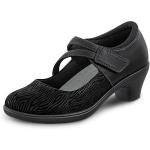imageOrthofeet Womens Orthopedic Leather Ella Mary Jane ShoesBlack