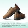 imageOrthofeet Mens Orthopedic Black Leather Pierre HandsFree Casual ShoeChocolate
