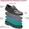 imageOrthofeet Mens Orthopedic Leather Broadway Casual ShoesBlack