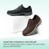 imageOrthofeet Mens Orthopedic Leather Leo Casual ShoesBlack