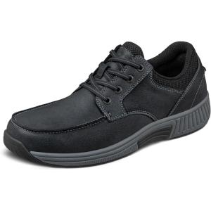 imageOrthofeet Mens Orthopedic Leather Leo Casual ShoesBlack